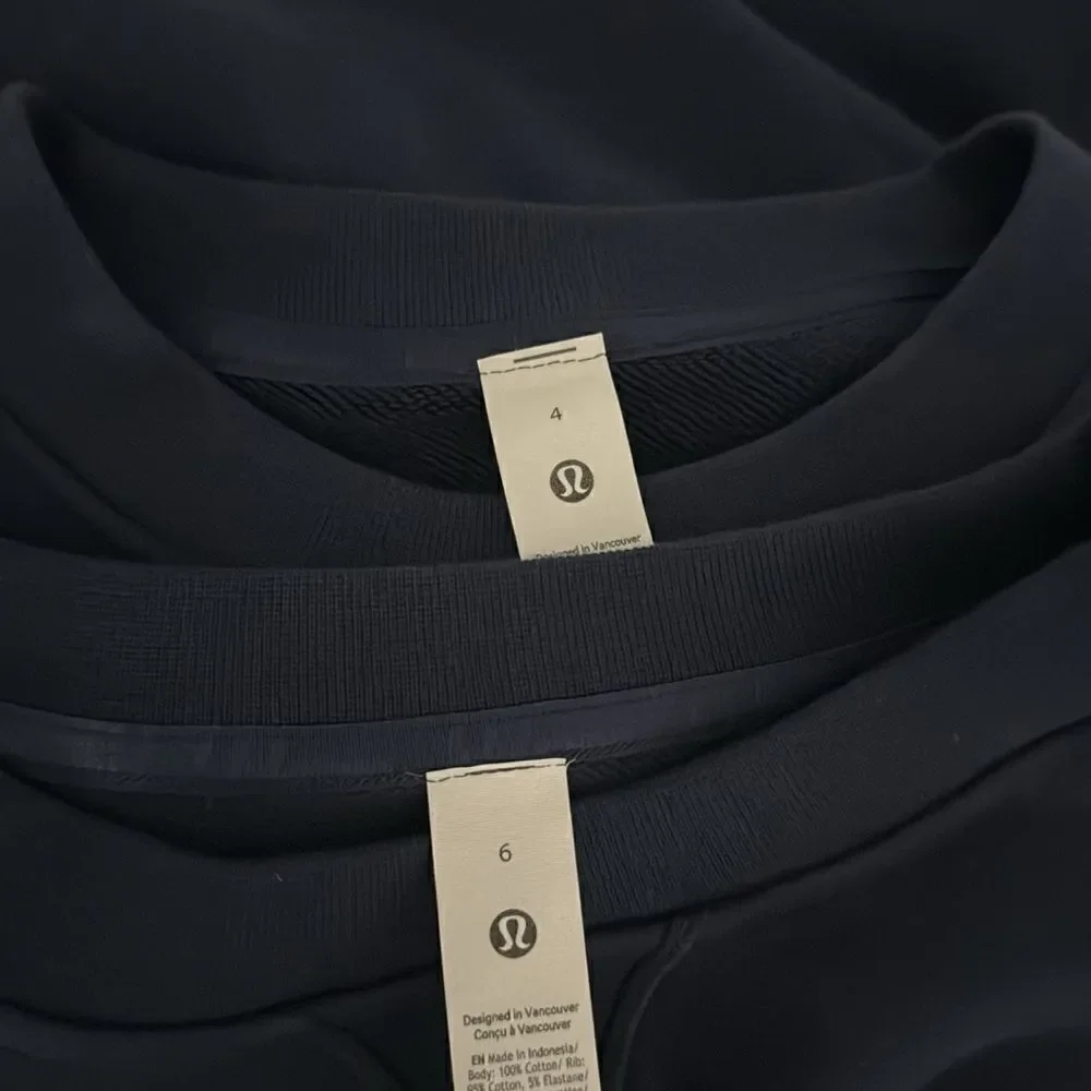 NWT Lululemon All Yours Crew Neck Sweatshirt Navy Blue Relaxed Hip Length Casual